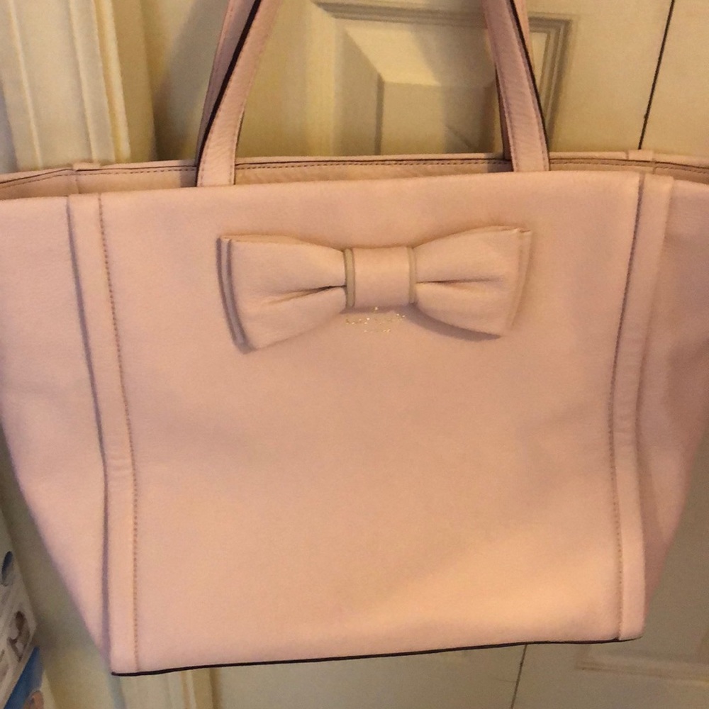 Pink Kate spade bag with bow (only worn twice)
